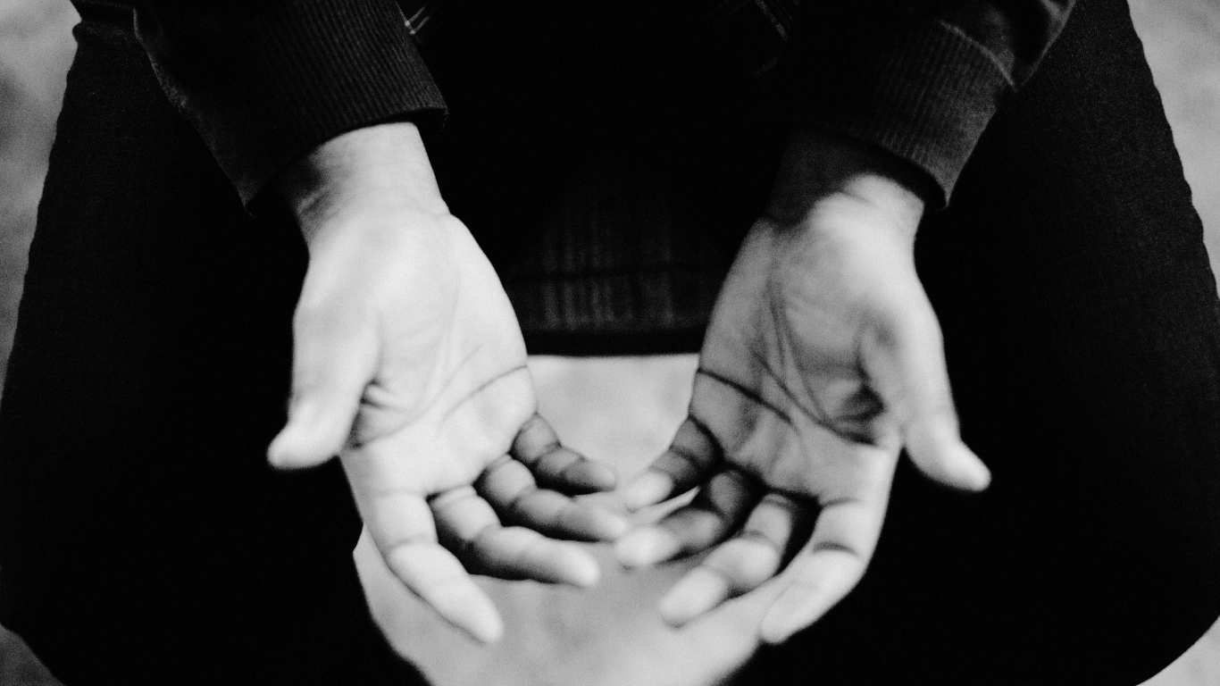 Open hands in surrender